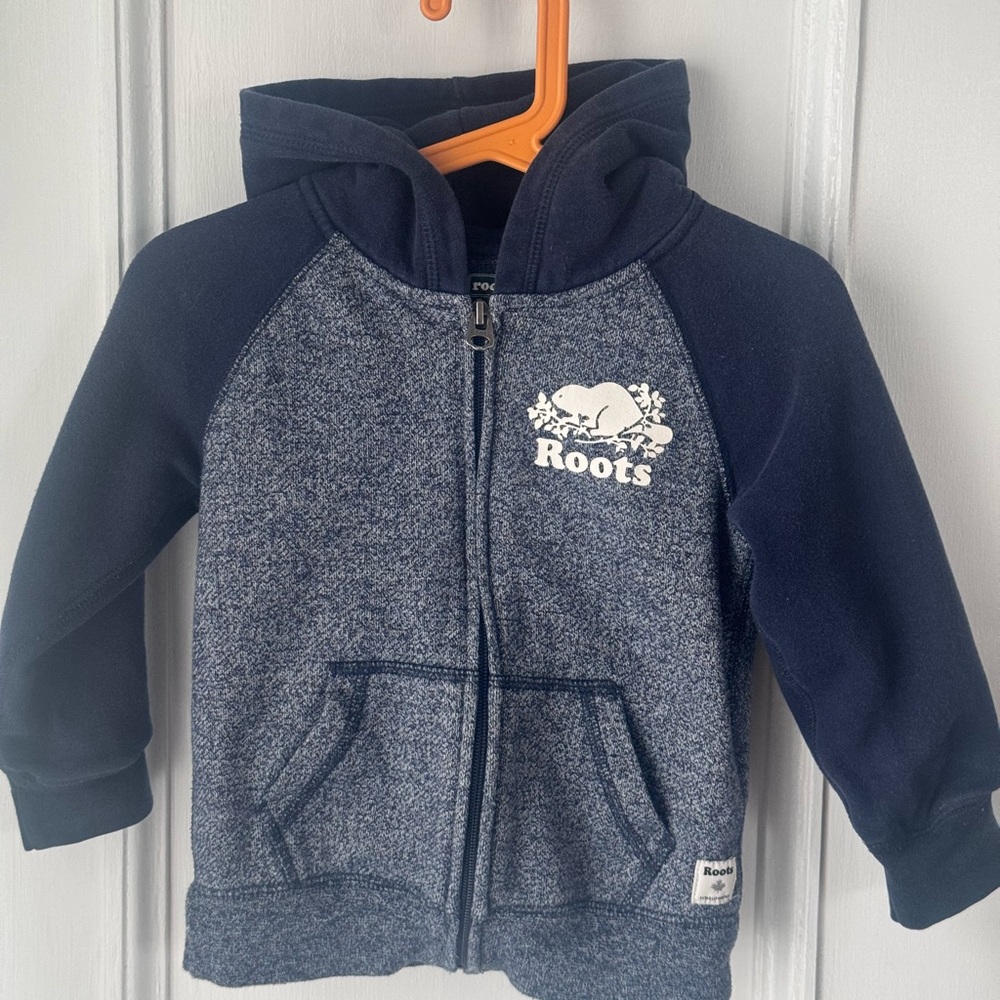 Roots Heathered Navy Kids Hoodie